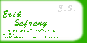 erik safrany business card